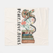 Couverture Polaire Vibes tranquilles : Paix, Amour et Livres (Devant (Horizontal))