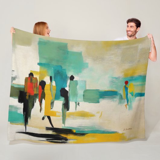 Couverture Polaire Vibrance de midi – Figures abstraites (En situation)
