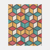 Couverture Polaire Vibrant 3D Cube Optical Illusion Pattern (Devant)