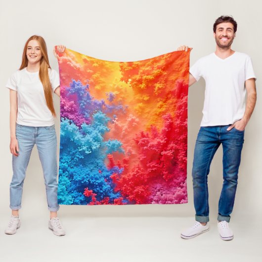 Couverture Polaire Vibrant Abstract Cloud Hues (En situation)
