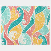 Couverture Polaire Vibrant Abstract Waves Seamless Pattern (Devant (Horizontal))