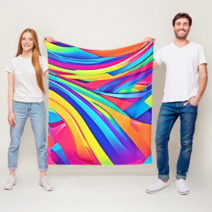 Couverture Polaire Vibrant Abstrait Color Wave Art