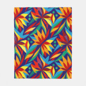 Couverture Polaire Vibrant Abstrait géométrique Tropical Multicolore (Devant)