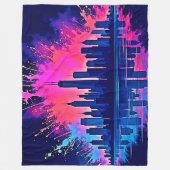 Couverture Polaire Vibrant art de splash Cityscape (Devant)