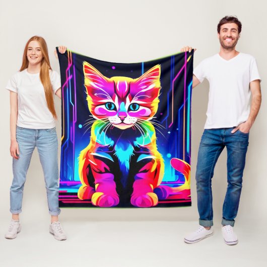 Couverture Polaire Vibrant artisanat de chats (En situation)