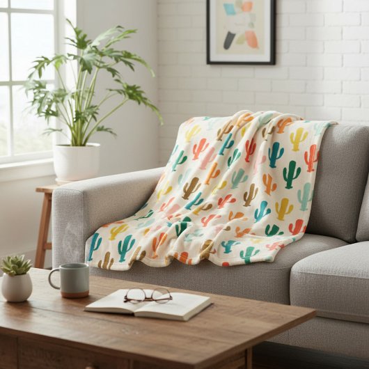 Couverture Polaire Vibrant Desert Botanical Throw Blanket