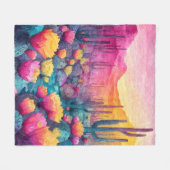 Couverture Polaire Vibrant Desert Sunset Cactus Bloom Blanket (Devant (Horizontal))