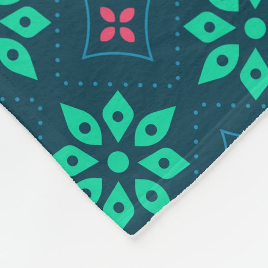 Couverture Polaire Vibrant Floral Motif sans joint (Coin)