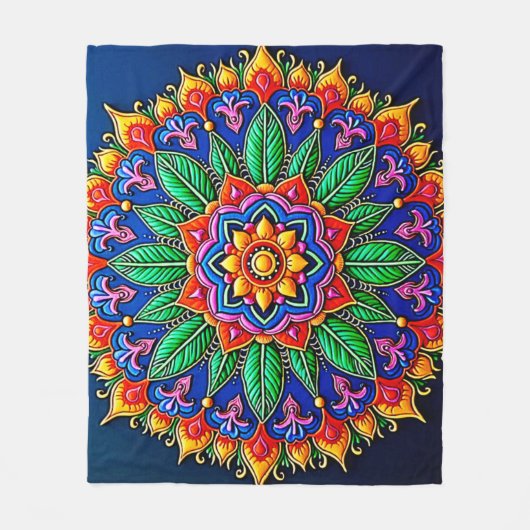 Couverture Polaire Vibrant Mandala Artistry (Devant)