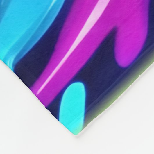 Couverture Polaire Vibrant Neon Abstrait Art Splash (Coin)