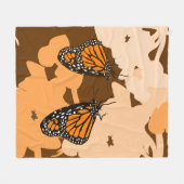 Couverture Polaire Vibrant Orange Alimentation Monarque Papillon Pair (Devant (Horizontal))
