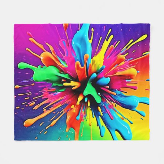 Couverture Polaire Vibrant Paint Burst Design (Devant (Horizontal))