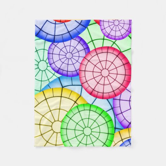Couverture Polaire Vibrant Rainbow Concentric Circles (Devant)