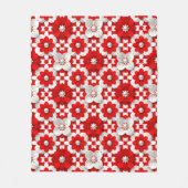 Couverture Polaire Vibrant Red And White Floral Pattern With Pearl (Devant)