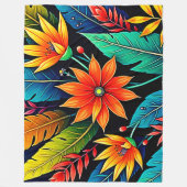 Couverture Polaire Vibrant Tropical Flower Art (Devant)