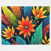 Couverture Polaire Vibrant Tropical Flower Art (Devant (Horizontal))