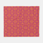Couverture Polaire Vibrant violet orange mosaïque ethnique géométriqu (Devant (Horizontal))