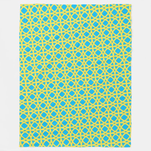 Couverture Polaire Vibrant Yellow Interlocking Circles Blue Pattern (Devant)