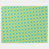 Couverture Polaire Vibrant Yellow Interlocking Circles Blue Pattern (Devant (Horizontal))