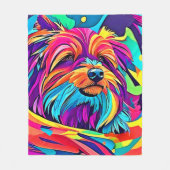 Couverture Polaire Vibrant Yorkie pop art (Devant)