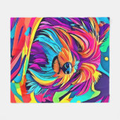 Couverture Polaire Vibrant Yorkie pop art (Devant (Horizontal))