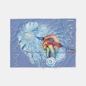 Couverture Polaire Vibration bleue Abstraite (Devant (Horizontal))