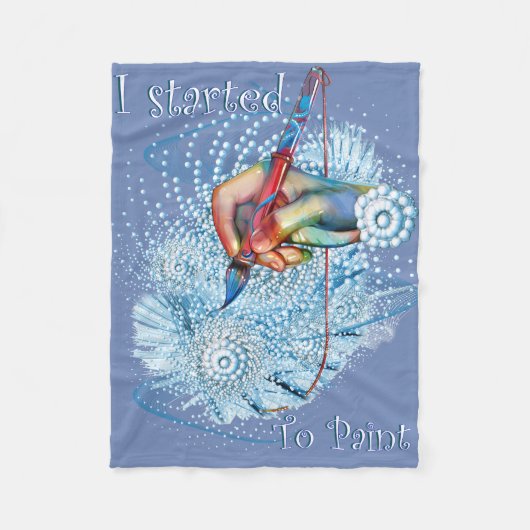 Couverture Polaire Vibration bleue Abstraite (Devant)