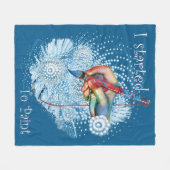 Couverture Polaire Vibration bleue Abstraite (Devant (Horizontal))