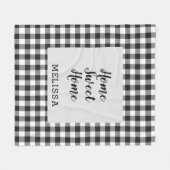 Couverture Polaire Vichy Noir Blanc Gingham (Devant (Horizontal))