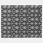 Couverture Polaire Victorian Black and White Damask Pattern (Devant (Horizontal))