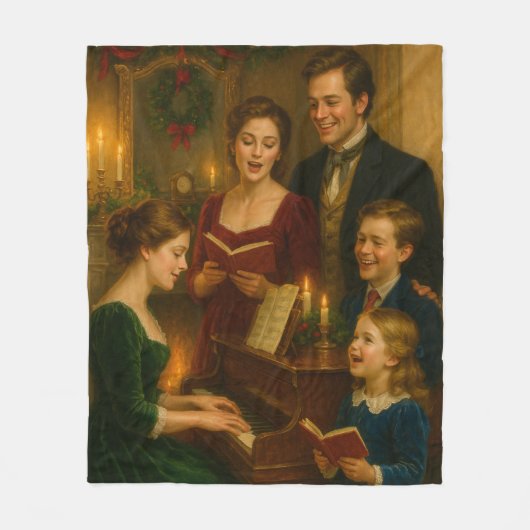 Couverture Polaire Victorian Christmas Blanket – Caroling by Fireligh (Devant)