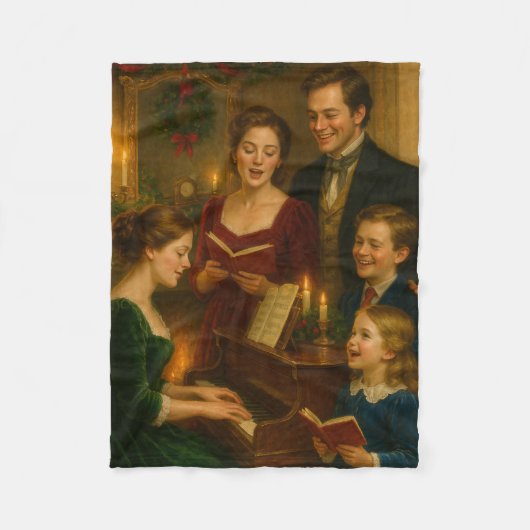 Couverture Polaire Victorian Christmas Blanket – Caroling by Fireligh (Devant)