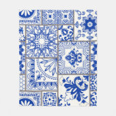 Couverture Polaire Victorian Majolica : Patchwork Tile Motif. (Devant)