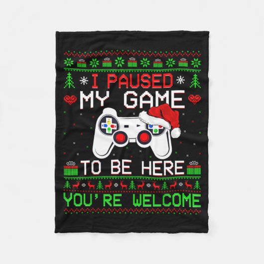 Couverture Polaire Video Game Christmas Ugly Sweater Funny Gamer Gami (Devant)