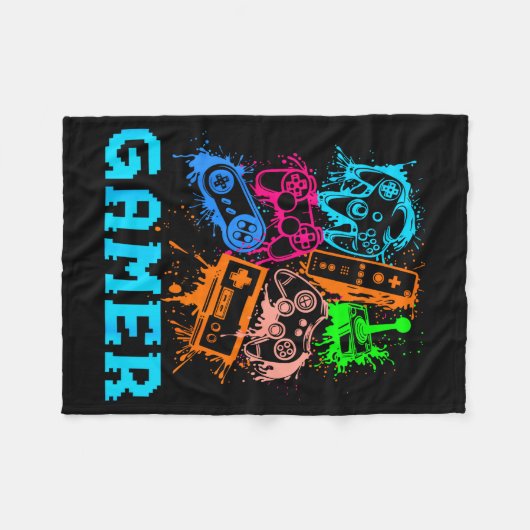 Couverture Polaire Video Game Console Controllers Clic Gamer Lover Co (Devant (Horizontal))