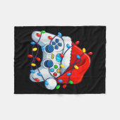Couverture Polaire Video Game Controller Christmas Santa Hat Gamer Fu (Devant (Horizontal))