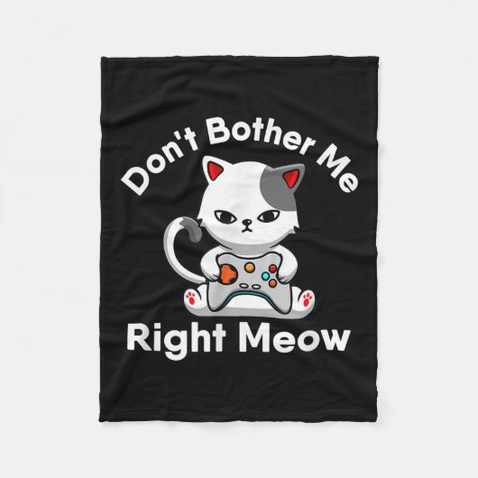 Couverture Polaire Video Gamer Cat Lover Don't Bother Me Right Meow C (Devant)