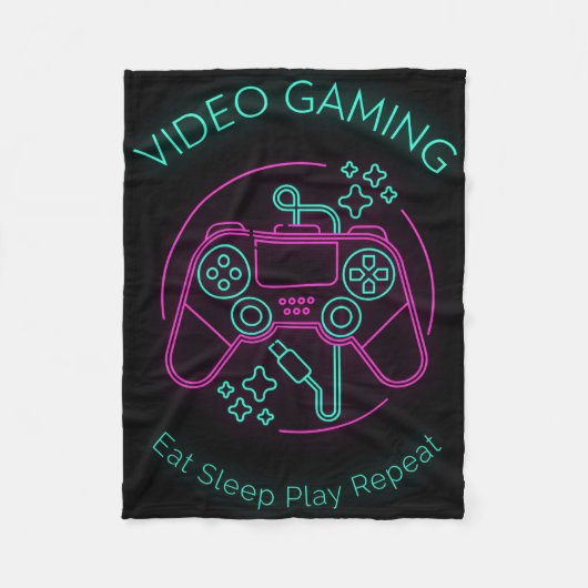 Couverture Polaire Video Gaming Eat Sleep Play Repeat (Devant)