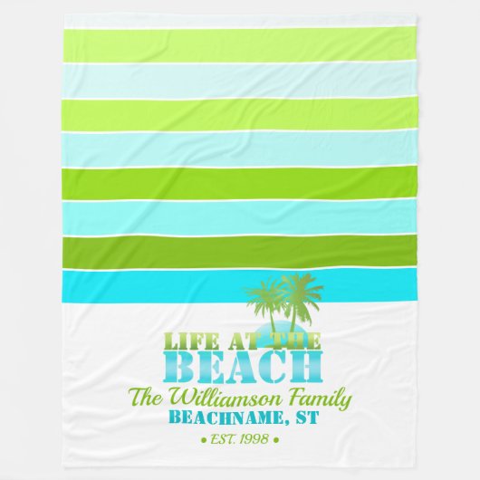 Couverture Polaire Vie à la plage Cool bleu/vert (Devant)