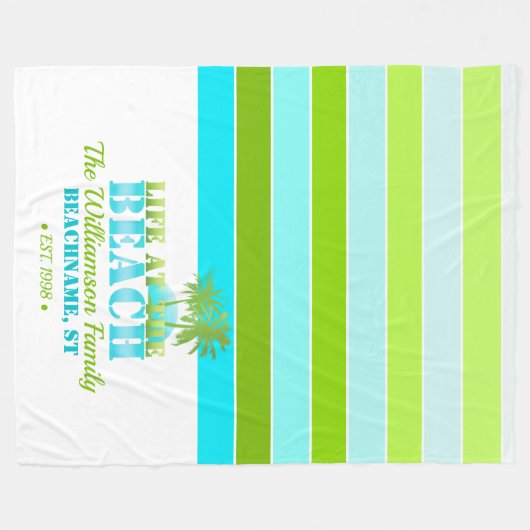 Couverture Polaire Vie à la plage Cool bleu/vert (Devant (Horizontal))