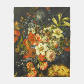 Couverture Polaire Vie morte avec fleurs et fruits (Devant)