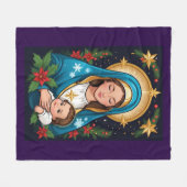 Couverture Polaire Vierge catholique chrétienne Marie Noël (Devant (Horizontal))