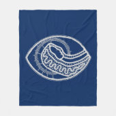 Couverture Polaire Vierge Marie, dentelle blanche, bleu marine (Devant)