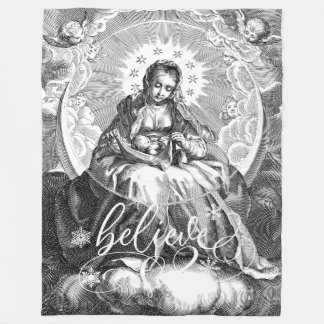 Couverture Polaire Vierge Marie et Jésus Noir et Blanc