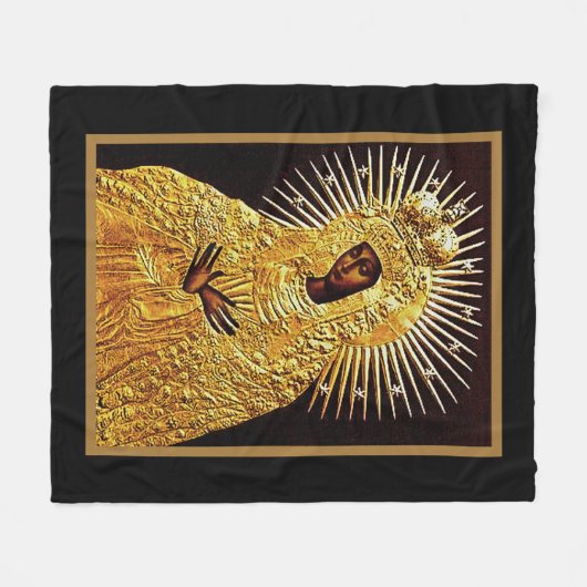 Couverture Polaire Vierge noire en prière (Devant (Horizontal))