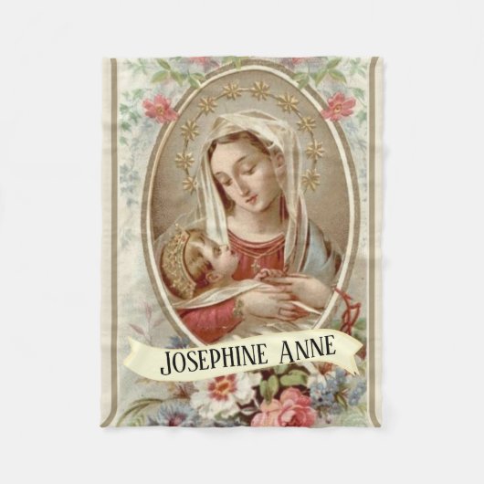 Couverture Polaire Vierge personnalisée Madonna Mary avec le bébé (Devant)