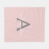 Couverture Polaire Vierge rose Gris Gris Gris Fille Script Nom Modern (Devant (Horizontal))
