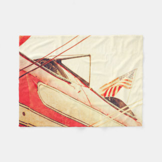 Couverture Polaire Vieux avion de combat Patriot Rouge