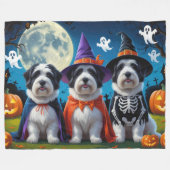 Couverture Polaire Vieux bergers anglais Citrouille Halloween Funny (Devant (Horizontal))