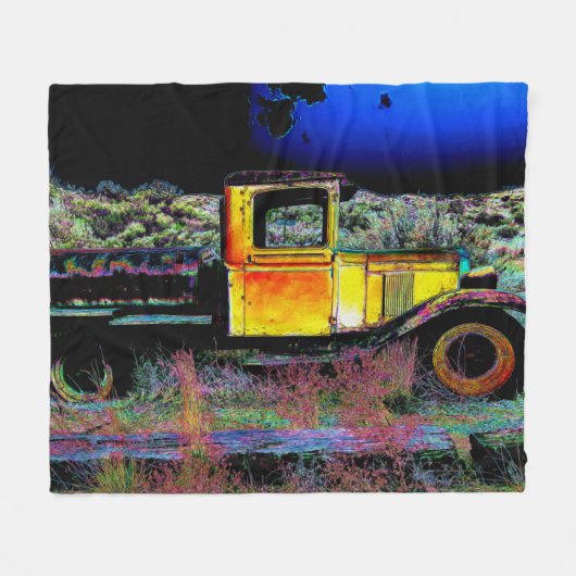 Couverture Polaire Vieux camion Vintage (Devant (Horizontal))